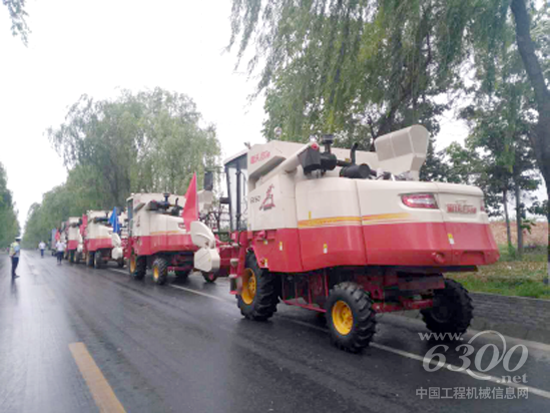 圖片新聞:清一色雷沃谷神的陜西扶風(fēng)縣曙光跨區(qū)作業(yè)隊冒雨出征182.png